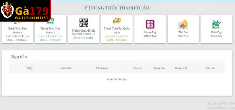 Nạp Tiền GA179 - Hướng Dẫn Thực Hiện Siêu Tốc, An Toàn